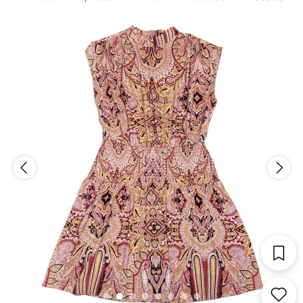 Express Pink and Tan Paisley Mini Dress